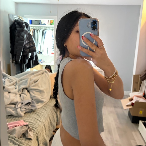 Brandy Melville Light Gray Tank Top - Picture 2 of 3
